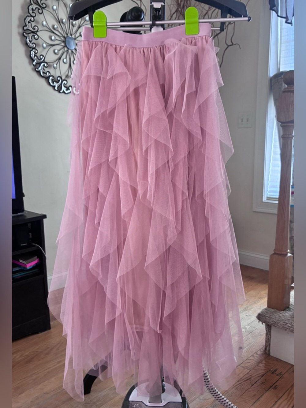 Pink Tiered Tulle Ruffle Skirt Size S Fairycore Balletcore Coquette NWT